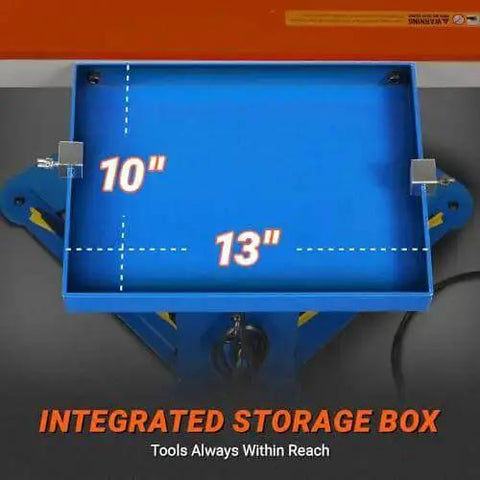 Top view of integrated storage box on 24 Inch Industrial Magnetic Pan And Box Heavy Duty Sheet Metal Brake Workhorse with labeled dimensions.