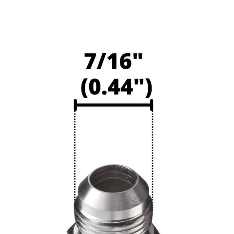 Close-up of One Quarter Inch JIC Male and Six SAE ORB Male Corner Elbow Hydraulic Adapters with size measurement.