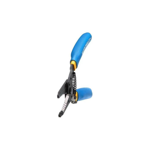 Side view of Heavy Duty Wire Cutter And Stripper for 10-18 AWG solid and 12-20 AWG stranded wire, precision ground stripping holes, Klein Tools