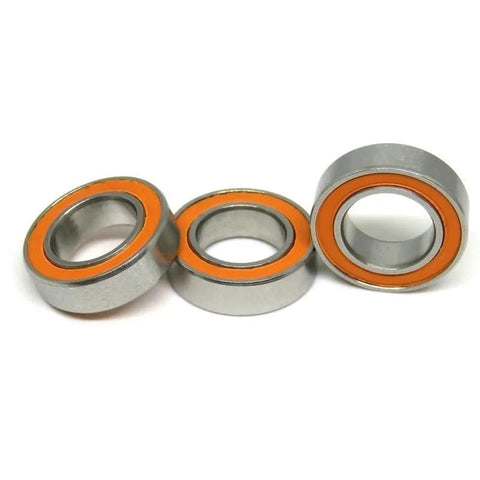 Three S688 ceramic ball bearings, 8x16x5 mm, with orange seals.