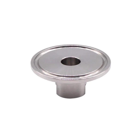 Stainless Steel 304 Sanitary Tri Clamp to One Quarter Inch NPT Female Connector, front view, for food beverage dairy applications