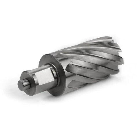One And Five Sixteenth Inch Annular Cutter For Magnetic Drill Press With Two Inch Cutting Depth Three Quarter Inch Weldon Shank With Two Flats Pilot Pin Dual Teeth For Fast Holes