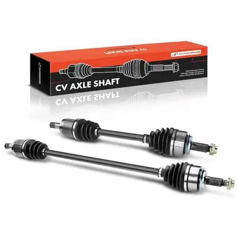 Honda Civic Front CV Axle Shaft Assembly Pair Beefed Up Heavy Duty Direct Fit For 2006 Through 2015 1.8L L4 Automatic Transmissions Includes Driver Side And Passenger Side Reliable OE Style Replacement For Smooth Power Delivery displayed with packaging