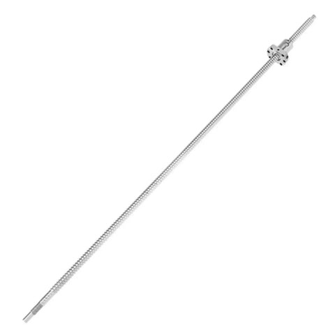 Piercing Ball Screw Tool SFU1204 700mm With Anti Backlash Dope Rolled Ballscrew For CNC Machines, silver finish, full view.