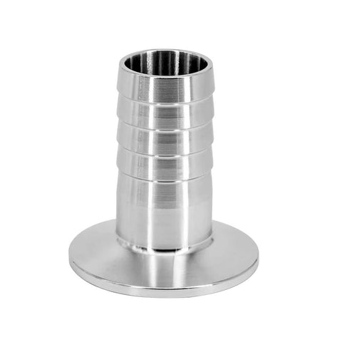 Beduan 1.5in tri-clamp to 1in barb stainless sanitary adapter with base flange, ferrule OD 50.5mm