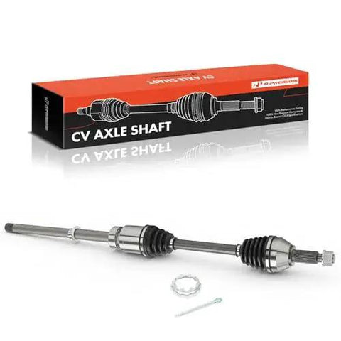 Front Right Passenger Side CV Axle Shaft Assembly For Nissan Pathfinder 2013 2019 4WD And Infiniti QX60 2014 2019 AWD 3.5L V6 Replacement Drop In Superior Quality With Easy Install Replaces 391003JA3B displayed with packaging