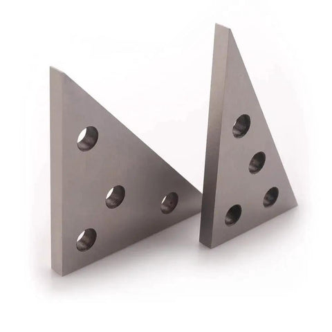 Two Piece Precision Angle Plate Set For 45 45 90 And 30 60 90 Degrees In Hardened Steel With Four Mounting Holes