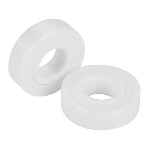 Two white ceramic ball bearings, sealed, 12x28x8 mm