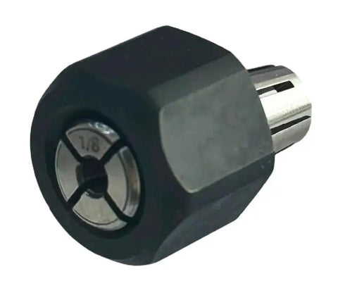 One Eighth Inch Collet And Nut Assembly With Socket Head Black Steel Zinc Coated Right Hand Coarse Unified National Coarse Thread Replacement Part For Heavy Duty Machining And Pro Grade Tooling