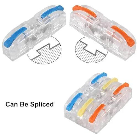 34 Piece Quick Connect Electrical Splicing Wire Connector Kit with Transparent Lever Connectors and Compact Inline Splices