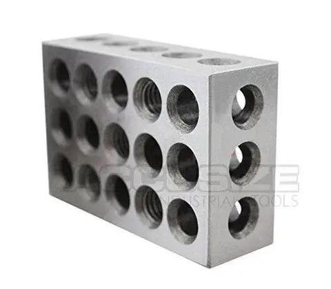 Ultra Precision One Two Three Blocks Set With Screw In Plastic Box By Accusize Industrial Tools 23 Hole Block Kit metal block