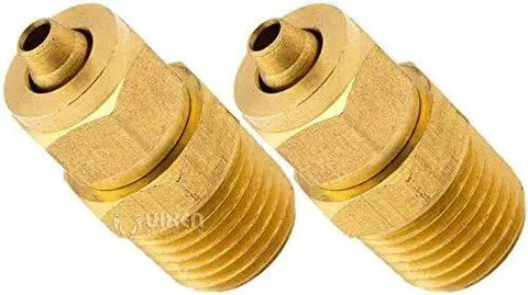Quarter Inch NPT Male Straight Compression Fitting For Quarter Inch Outside Diameter Hoses To Connect To Tank Ports In Train Horn Two-Pack