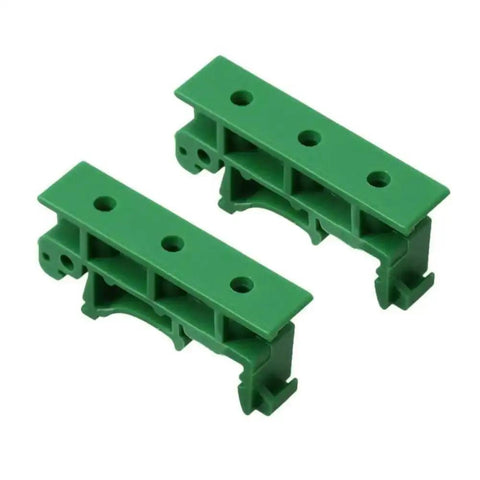 Front view of green Din Rail PCB Mounting Adapter Kit For C45 Rail With 35mm And 15mm Spacers