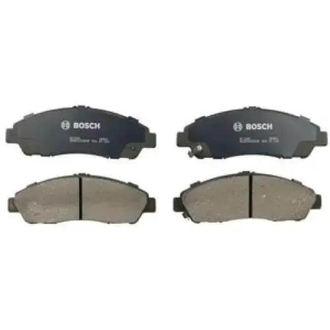 QuietCast Premium Ceramic Disc Brake Pad Set For Acura MDX ZDX And Honda Pilot Front, shown with front view of four pads