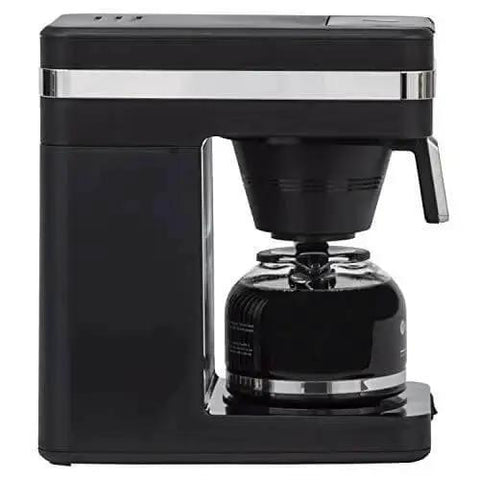 Side view of Speed Brew Elite 10 Cup Coffee Maker With Internal Stainless Steel 70 Oz Hot Water Tank Quick Brew Technology For Ultra Fast Mornings Easy Pour In Water Level Indicator Sleek Black Stainless Finish.