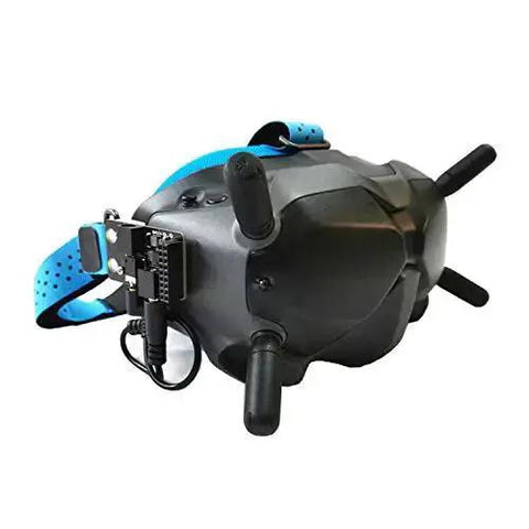5.8G Analog Receiver Module Adapter Board installed on digital FPV goggles side mount for enhanced video reception