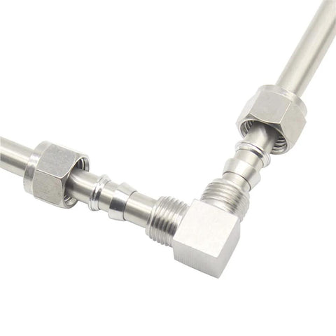 Compression tube fitting set, 304 stainless steel, 90-degree elbow, 3/8 in. OD x 3/8 in. OD, pack of 2