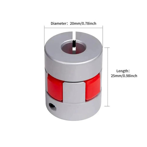 Beefy Aluminum Flexible Shaft Coupling 3 Piece Set D20 x L25mm 6.35mm To 8mm Bore CNC Machines High Torque Plum Shaped