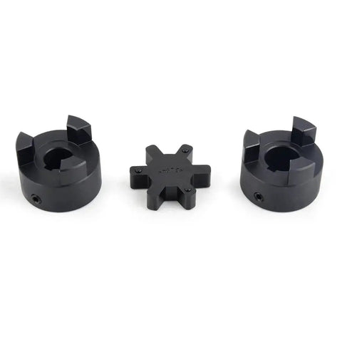 3-Piece L095 L-Jaw Coupling Set With Buna-N NBR Rubber Spider For Log Wood Splitter, Heavy-Duty 1/2 Inch Bore With 1/8 Inch Keyway And Set Screw
