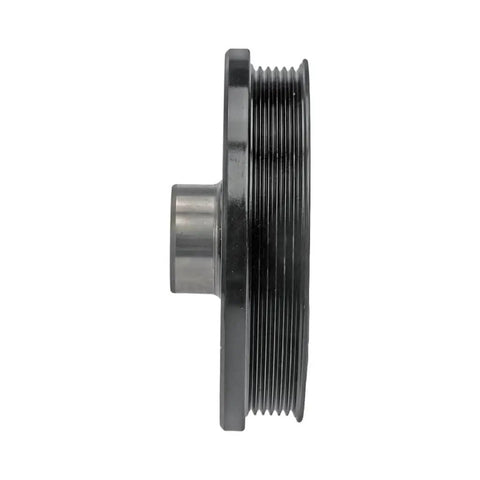 Side view of Beefed Up Chevy Traverse Harmonic Balancer Replacement 2009 To 2023 Black Serpentine Drive Belt Type With Keyway