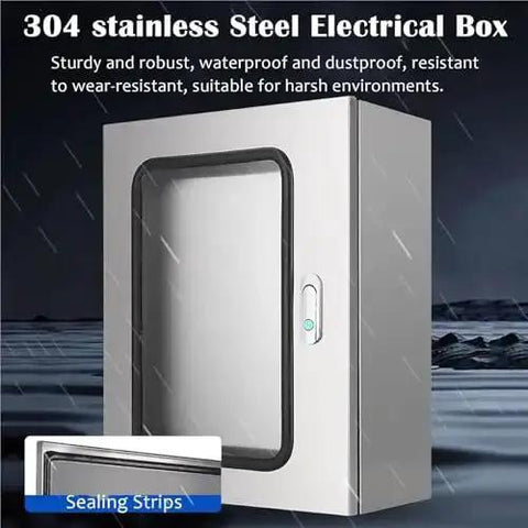 Stainless Steel Outdoor Electrical Enclosure Box 14x12x10 In 1.5 Millimeter Thick Waterproof Junction Chest with sealing strips