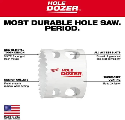 Bi Metal Hole Saw Three And Three Quarter Inch For General Purpose Cutting With High Speed Steel Teeth One And Five Eighths Inch Maximum Cutting Depth For Mild Steel And Metals Arbor Not Included Milwaukee Quality