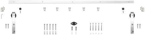 78-3/4 Inch Bent Strap Barn Door Hardware Kit For Doors Up To 36 Inches with visible mounting hardware components.