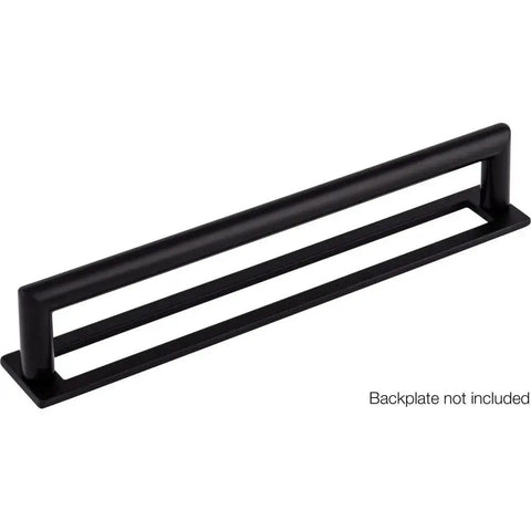 Kinney Pull Flat Black Eight Inch Cabinet Pull Lynwood Collection with Seven and Nine Sixteenths Inch Center to Center Mounting Holes