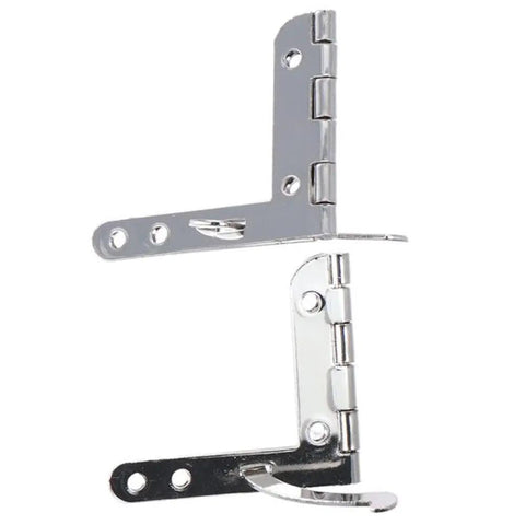 Beefy 2 Pack Silver Iron Box Hinge 90 Degree Folding Furniture Hardware Connect Mount For Jewelry Boxes Wine Boxes Wooden Craft Humidors And DIY Box Projects, shown flat with visible mounting holes.