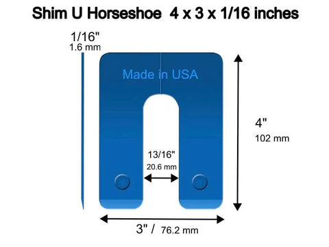 Heavy Duty Plastic U Shim Set For Windows And Doors, 3 By 4 Inch Size, Adjustable Thickness From One Sixteenth To One Quarter Inch