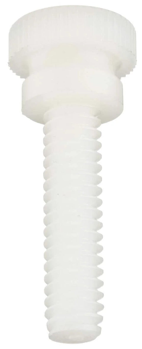 Non Conductive Nylon 6/6 Thumb Screw With Knurled Head 1/4-20 Thread 1 Inch Long
