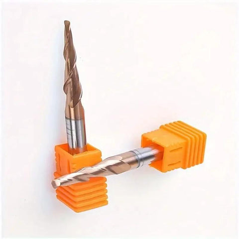 Carbide Milling Cutter Set 4 Piece Dual Edge Taper Ball End For 3D Relief Engraving Wood Aluminum Copper CNC Machining Tools Metal Engraving Toolkit Pro