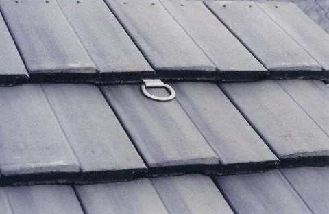 Stainless Steel Roof Anchor Kit For Fall Protection With Dacromet D Rings, 20 Gauge, installed on sheeted roof tiles
