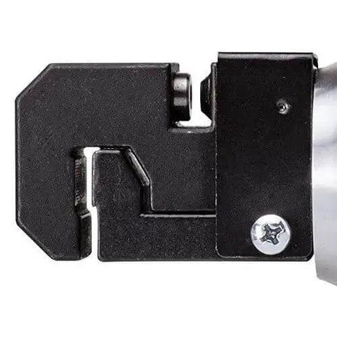 Close-up of Pneumatic Sheet Metal Puncher And Flange Rivet Tool With Air Connector for quick seam repairs, side view showing mechanism.