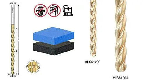 Premium HSS Foam Cutting End Mill For Thick Foam Carving Up Cut One Half Inch Diameter Shank One Half Inch Eight Inch Overall Length Six Inch Cutting Height Ideal For CNC Foam Projects With Precise Depth Cuts And Durable Up Cut Design Amana Tool