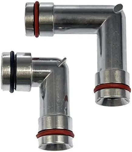 Aluminum Heater Hose Fittings With O Rings Beefy Upper And Lower Aluminum Elbow Connectors Durable Replacement Kit 2 Pack OE