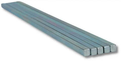 Beefy 1/4 Inch Square Steel Bar Stock Pack of 5 Zinc Coated Cold Drawn 1/4 x 1/4 x 12 Inch Bars for Precision Key Stock and DIY Machining Projects