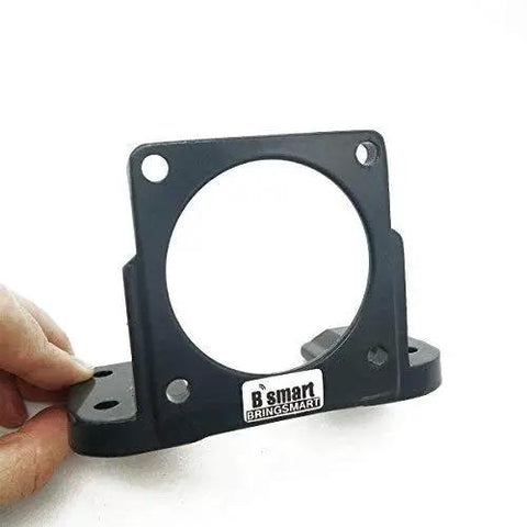 Heavy Duty Metal Black Motor Mounting Bracket For 60ktyz AC Gear Motor Mini Motor Support Durable Frame Mount Easy Install Rock Solid Mounting Compatible With 60ktyz Motors From Bringsmart black metal bracket with logo on side view