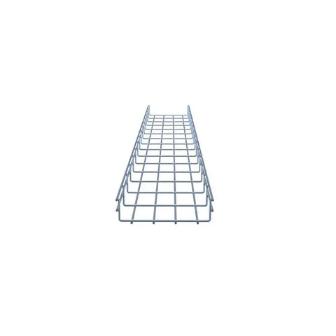 Heavy Duty Wire Mesh Cable Tray Electro Zinc Plated Silver Steel For Easy Cable Organization 1.97 In By 7.88 In By 59.06 In front view