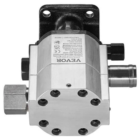 Hydraulic Wood Log Splitter Pump, 16GPM, 2 Stage 4000PSI, 1'' Inlet 1/2'' NPT Outlet 3600 RPM Aluminum Gear Pump, front view