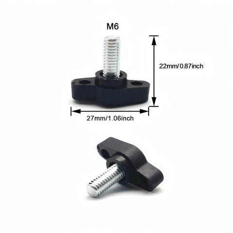 20 Pack M6 Thumb Screws Tee Wing Knobs with Plastic Heads and Carbon Steel Shanks, 12mm Thread, 23mm Total Length