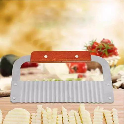 Stainless Steel Soap Cutter With Hardwood Handle Wavy Crinkle Cutter For Soap Loaf Wax Candles And Cakes Easy To Use Sharp Blade
