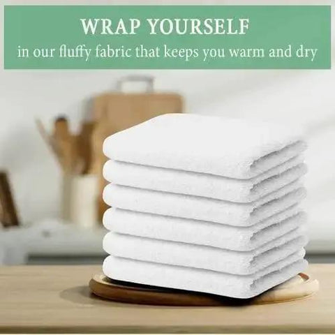 60 Pack 14x17 Inch White Bar Mop Towels Absorbent And Durable Terry Cloth Cleaning Rags stacked on table