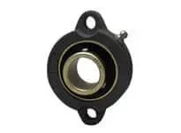 3/4 inch Zinc Narrow Set Screw Flange, Single Unit, Black Plastic, 2-Bolt Round Hole Mount for Flanged Bearings, Replacement for Linear Slide Unit