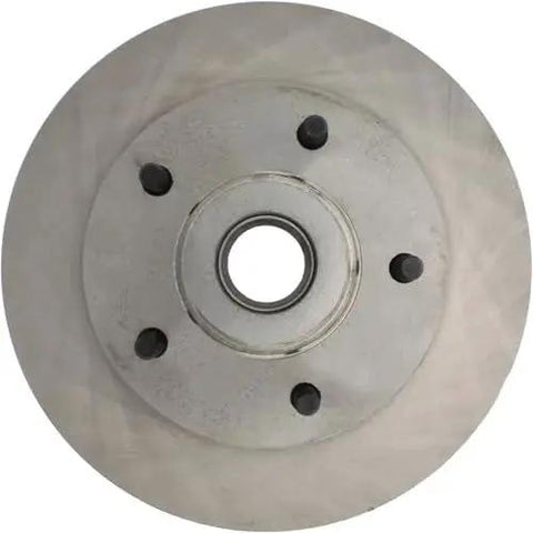 Front view of Centric 121.67009 C-Tek automotive brake rotor with center bore and five lug holes.
