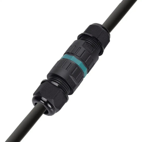 Waterproof Junction Box Cable Connector M25 4Pin IP68 Outdoor Electrical Box, nylon PA66 housing, connected wires, 2 Pack