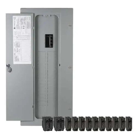 200A Main Breaker Load Center 1-Phase 120/240 VAC, 32 Spaces 40-Circuit Panel with Pre-Installed Main as seen from the front