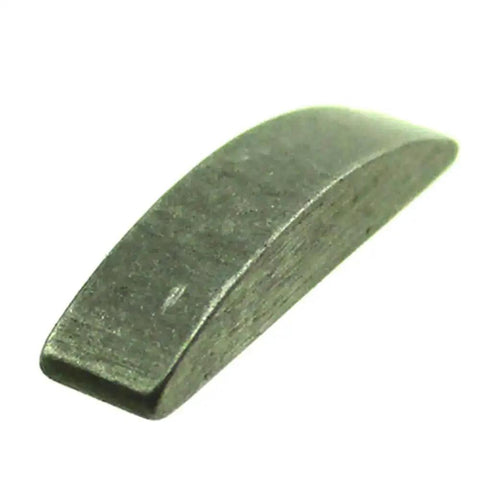Close-up of a 13mm metal Woodruff key from the Twenty Pack 13mm Woodruff Keys For GY6 50cc 80cc 139QMB Scooters Taotao Roketa Sunl Jonway Replacement Parts Kit