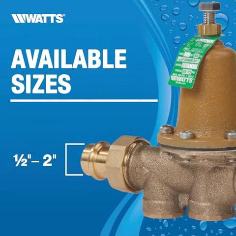 Watts LF25AUB-Z3 brass water pressure reducing valve with NPT female unions