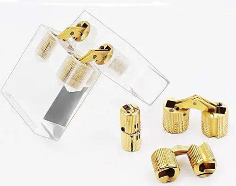 4 Piece Brass Barrel Hinges For Hidden Cabinet Doors 10mm Cylindrical Concealed Hinges With 180 Degree Opening Durable Copper Construction